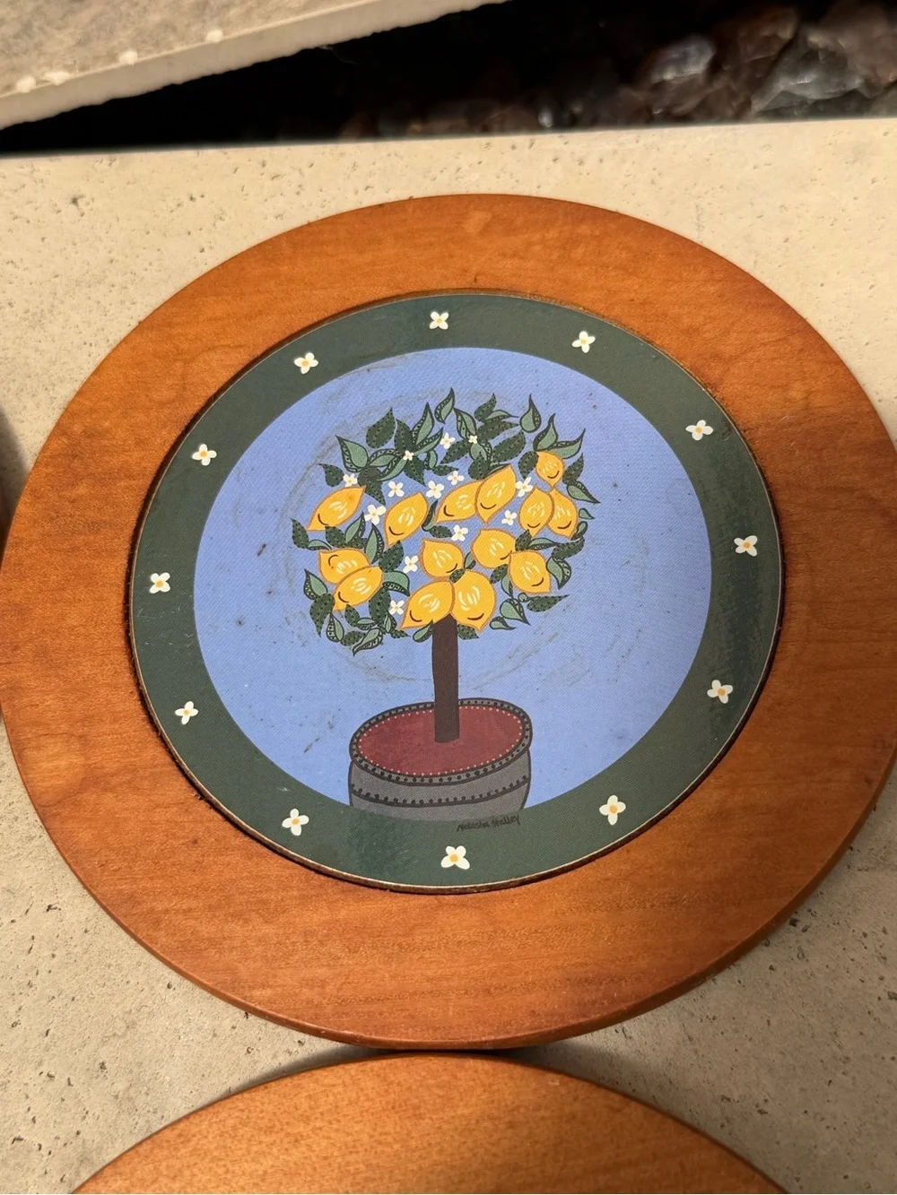 Vintage kauri wood coasters grandma core coastal grandma